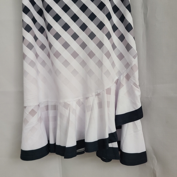 NWT ACEGOLFS Sz XL Black White Hyper-prep Ruffle Golf Pickleball Tennis Dress - Picture 6 of 12